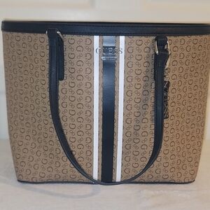 GUESS Brown and Black Tote Bag